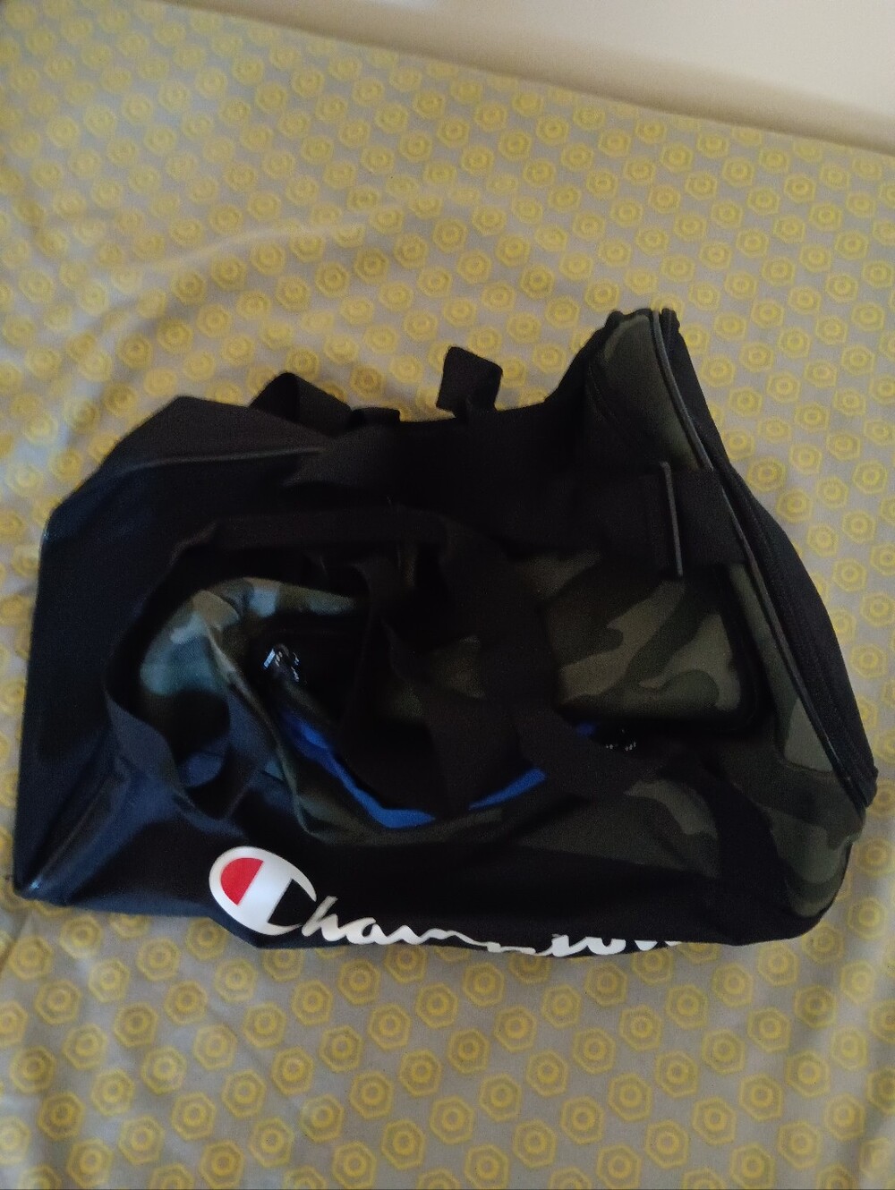 Champion Black Travel Duffel Bag with Shoulder Strap NWOT